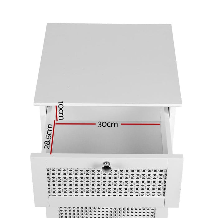 Laundry Hamper Cabinet Bathroom Storage White Rattan