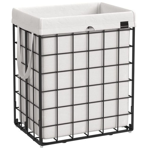 Laundry Hamper 90l Metal Wire Frame Black And White