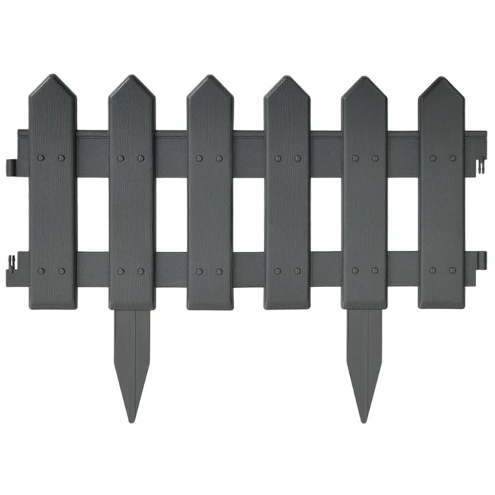 Lawn Edgings 25 Pcs Anthracite 10 m Pp Toalnt