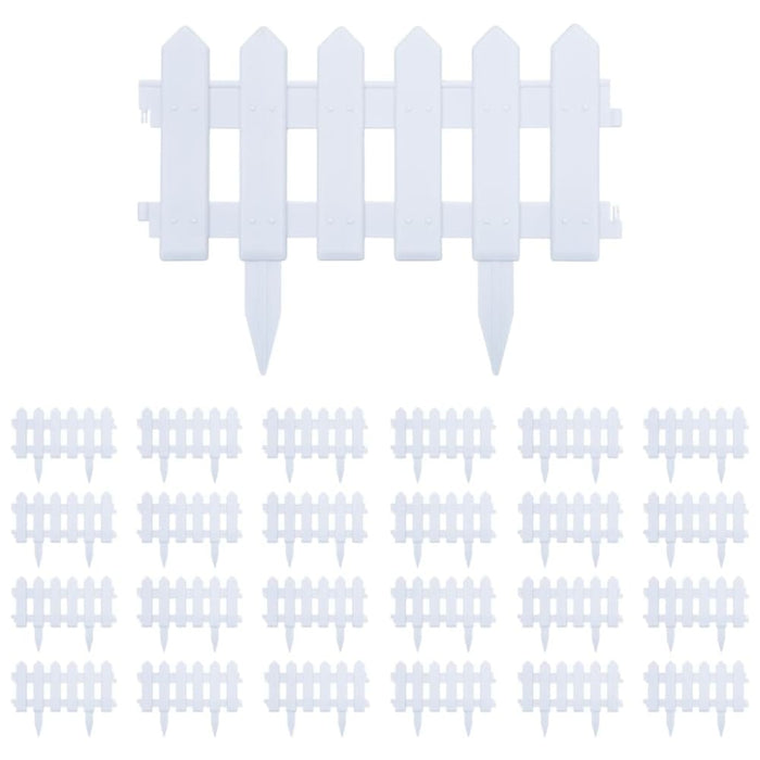 Lawn Edgings 25 Pcs White 10 m Pp Anlol