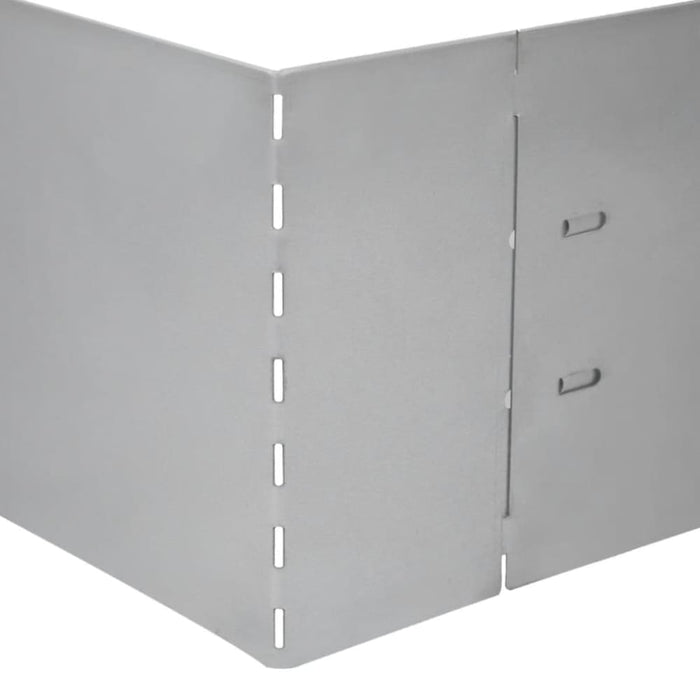 Lawn Fence 10 Pcs Galvanised Steel 100x20 Cm Xiakbx