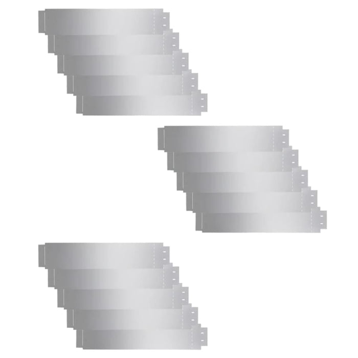 Lawn Fence 15 Pcs Galvanised Steel 100x20 Cm Xiakbt