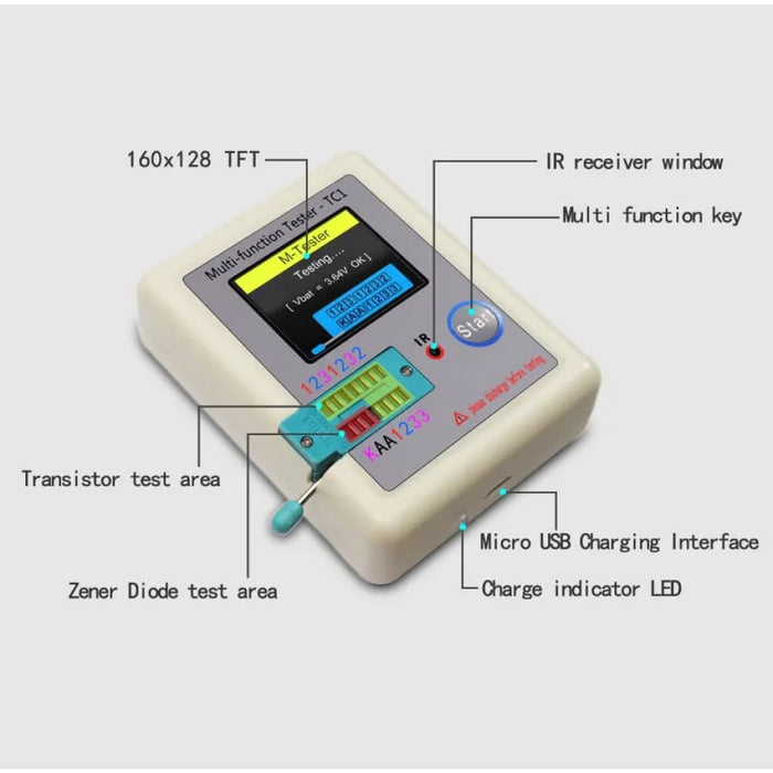 Lcr Tc1 1.8 Tft Lcd Multimeter Tester
