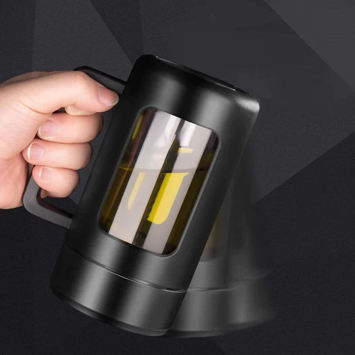 Leak Proof Double Glass Tea Cup with Handle