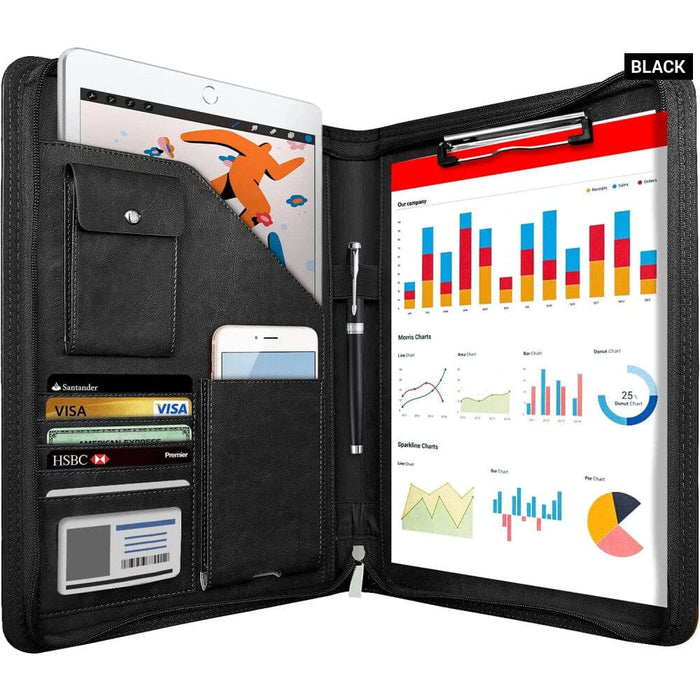 Leather A4 Conference Folder Business Stationery Organizer