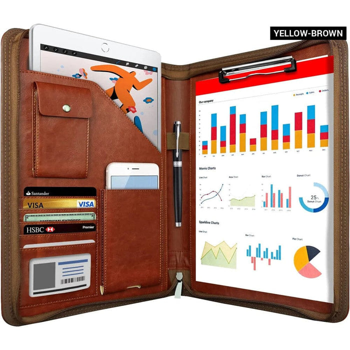 Leather A4 Conference Folder Business Stationery Organizer
