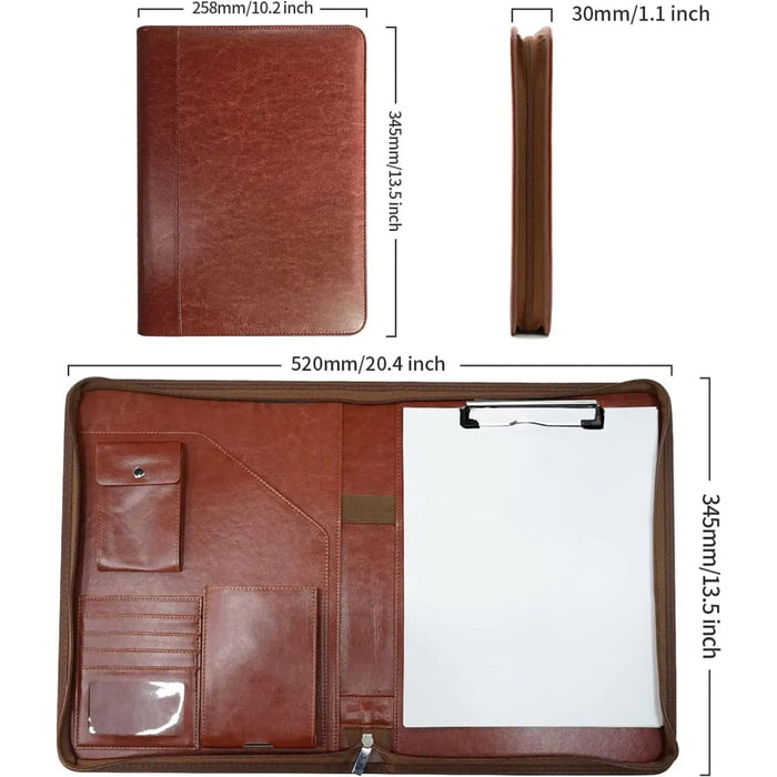 Leather A4 Conference Folder Business Stationery Organizer