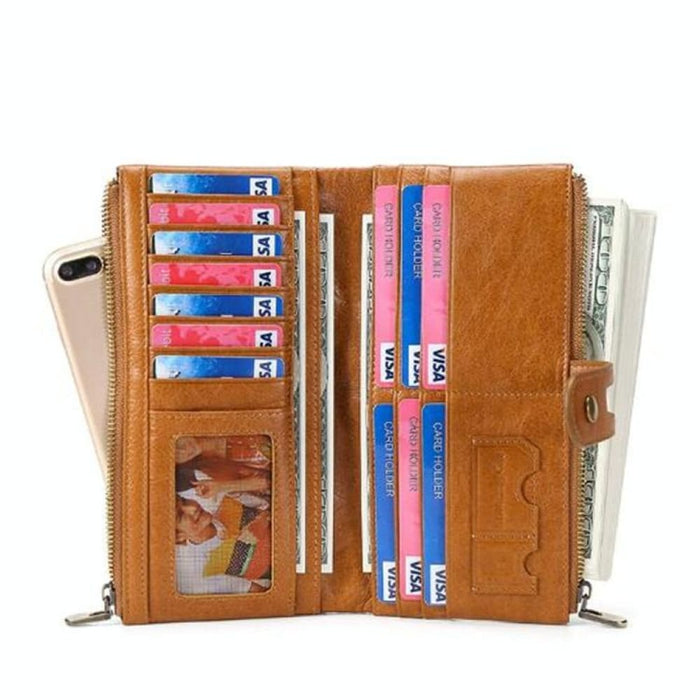 Leather Anti Theft Wallet With Card Slots