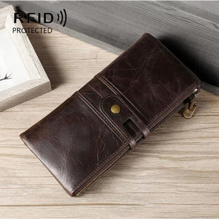Leather Anti Theft Wallet With Card Slots