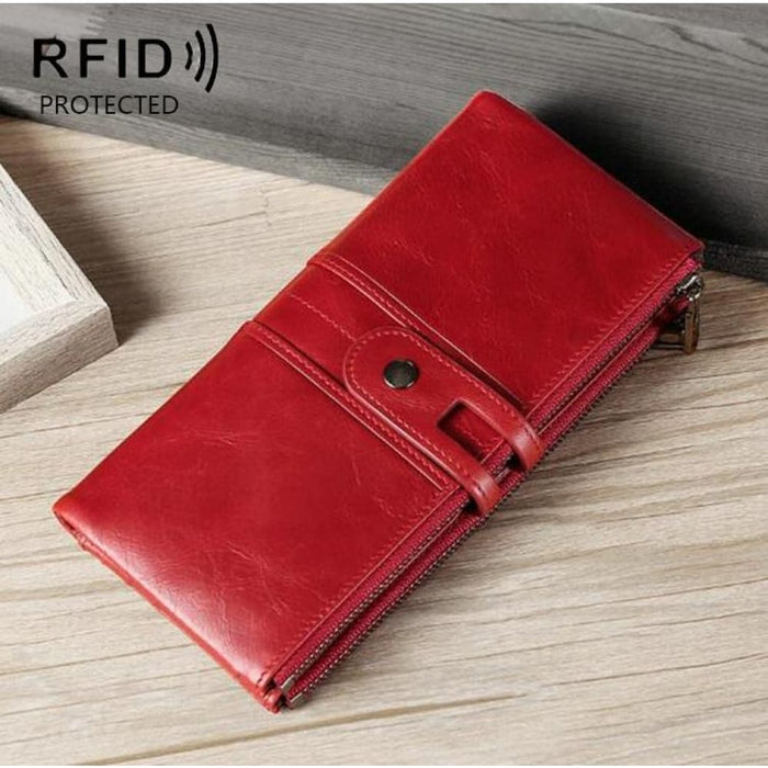 Leather Anti Theft Wallet With Card Slots