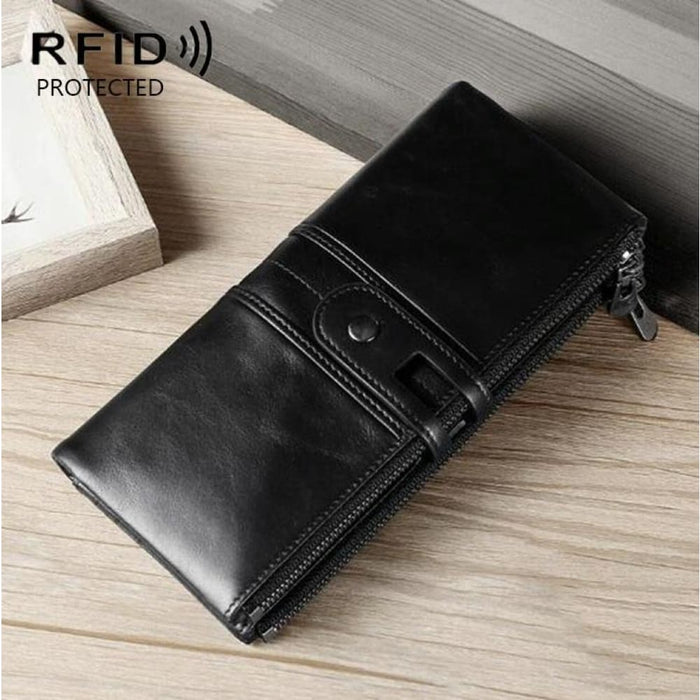 Leather Anti Theft Wallet With Card Slots