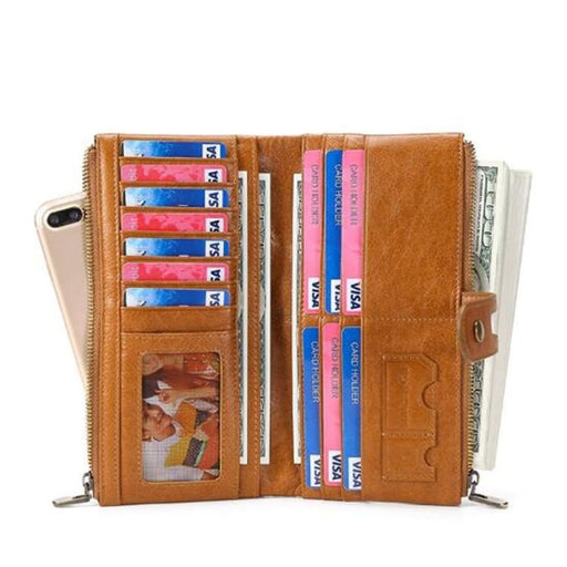 Leather Anti Theft Wallet With Card Slots