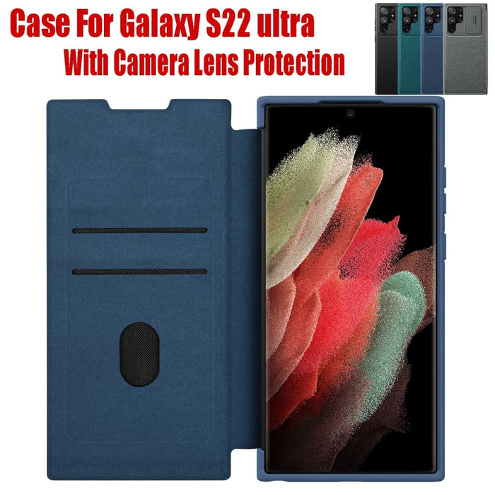 Leather Case For Samsung Galaxy S22 Ultra Protect Flip