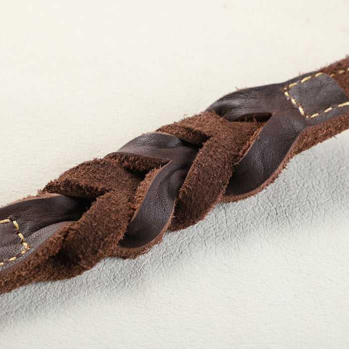 Leather Dog Collar with Copper Buckle