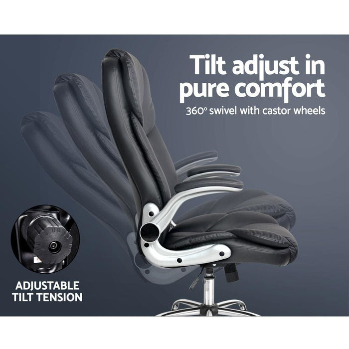 Pu Leather Executive Office Desk Chair - Black