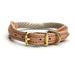 Leather & Hemp Rope Dog Collar with Copper Buckle