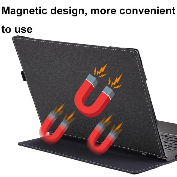 Leather Laptop Shockproof Protective Case Wine Red For Hp