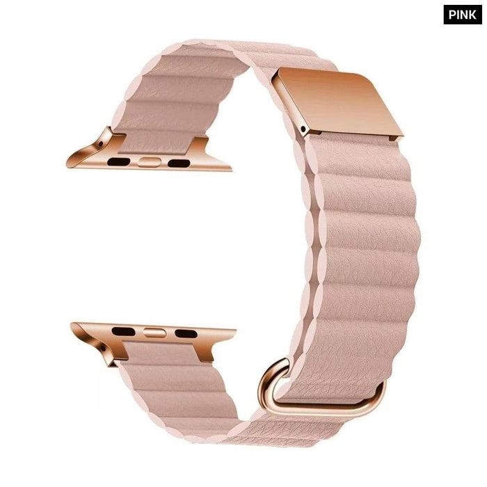 Leather Loop Magnetic Bracelet Strap For Apple Iwatch