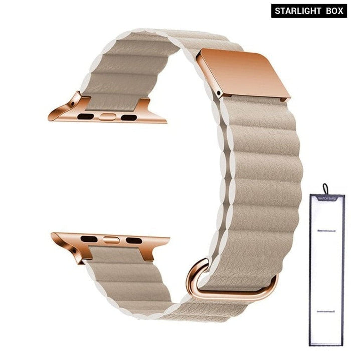 Leather Loop Magnetic Bracelet Strap for Apple Iwatch