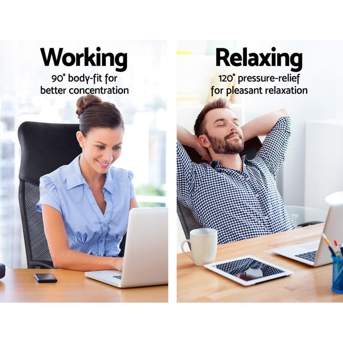 Pu Leather Mesh High Back Office Chair - Black