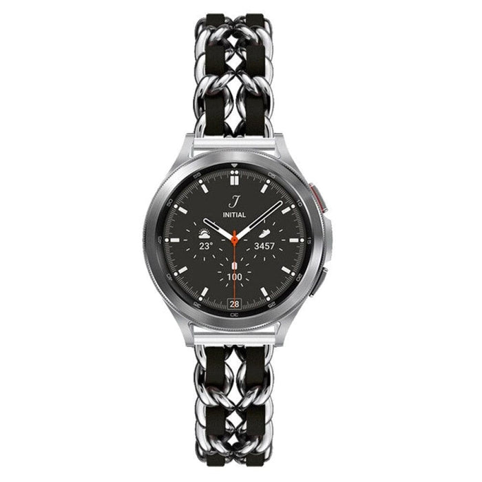 Leather Metal Loop Strap for Samsung Galaxy Watch