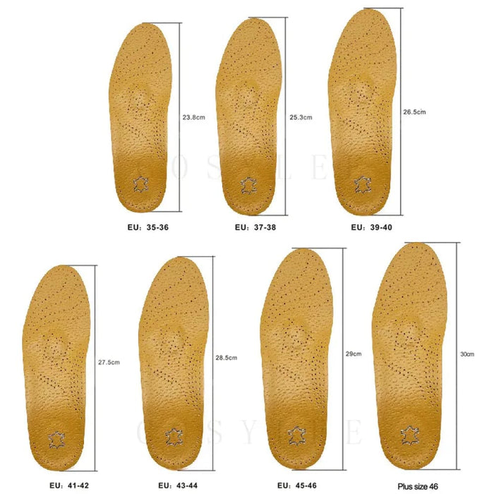 Leather Ortic Insoles for Flat Feet Correction