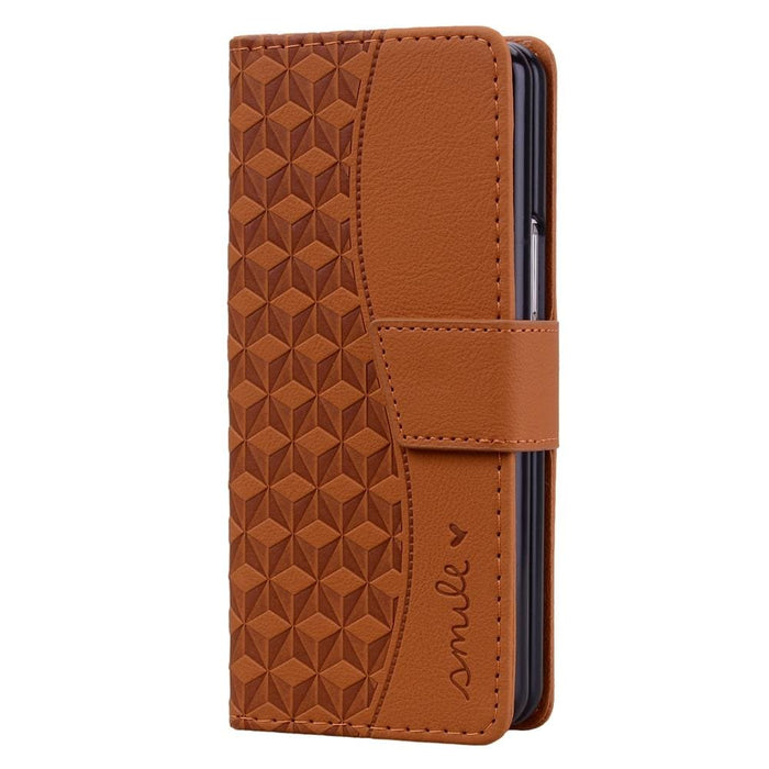 Leather Phone Case With Diamond Buckle And Lanyard