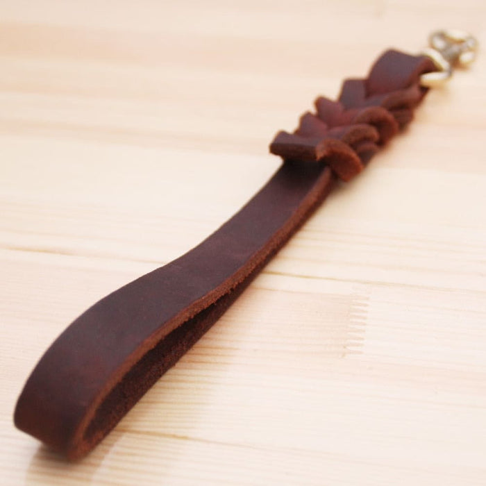Leather Traction Belt With Hook For Dog