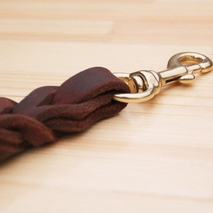 Leather Traction Belt with Hook for Dog