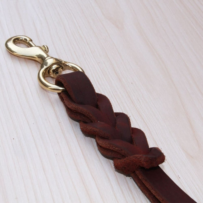 Leather Traction Belt With Hook For Dog