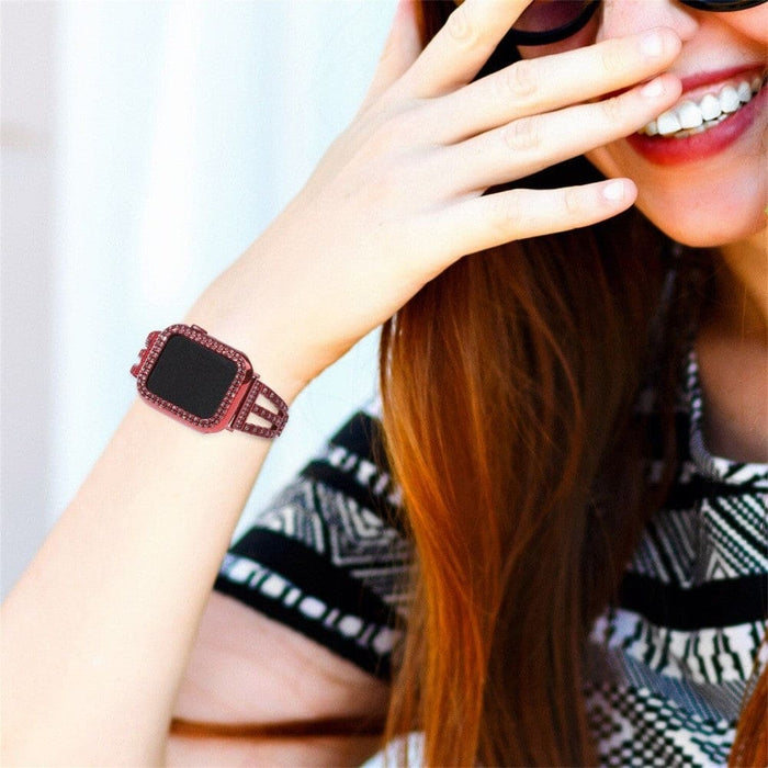 Leather Watchband Strap Case for Apple Watch