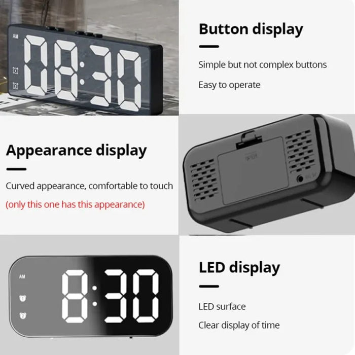 Led Mirror Table Clock