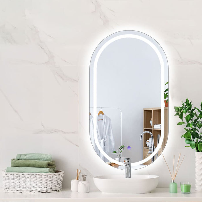 Led Wall Mirror Oval Anti-fog Bathroom Mirrors Makeup Light