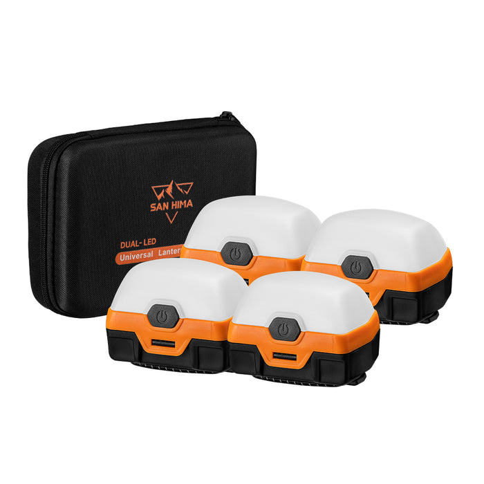 4Xled Camping Lantern Light Amber White W / Lithium Battery Rechargeable