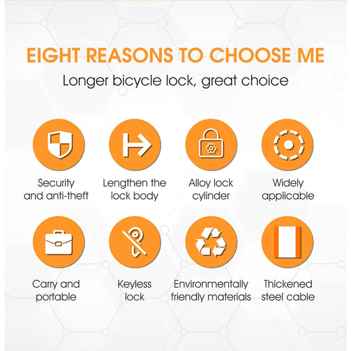 2m Lengthen Anti Theft Bicycle Cable Lock