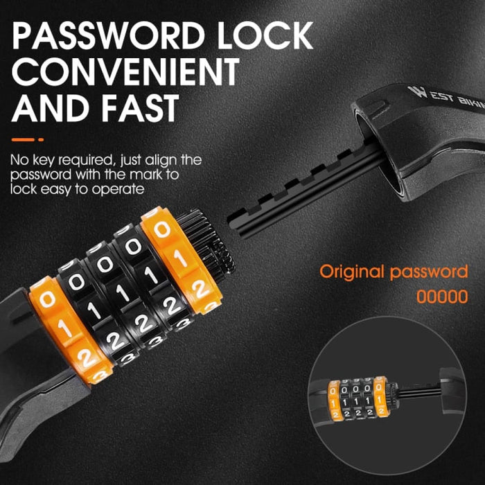 2m Lengthen Password Lock Anti Theft Bicycle Cable