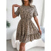 Leopard Print Ruffle a Line Dress