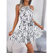 Leopard Print Ruffled Halter Dress for Summer