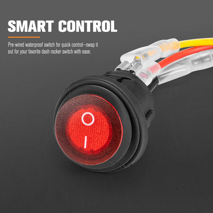 1 Way High Beam Wiring Harness W / Dt 2-Pin Connectors For Led Light Bar