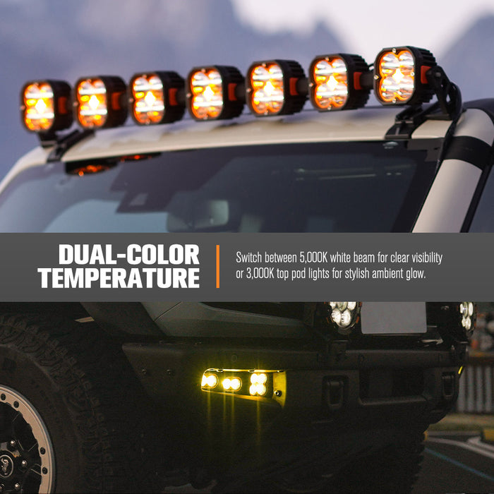 20" Osram Led Light Bar + Pairâ 3"Â Ledâ Podâ Lights Combo Kit Offroad 4X4