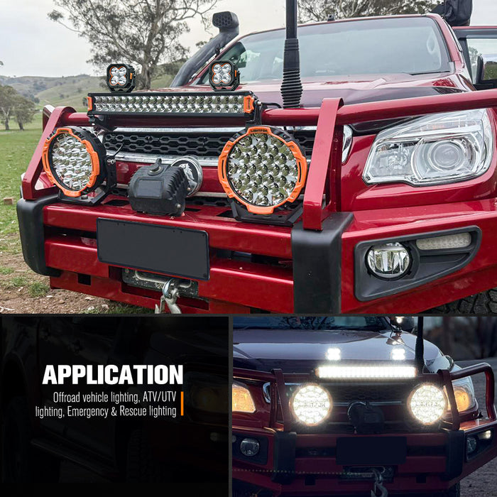 20" Osram Led Light Bar + Pairâ 3"Â Ledâ Podâ Lights Combo Kit Offroad 4X4