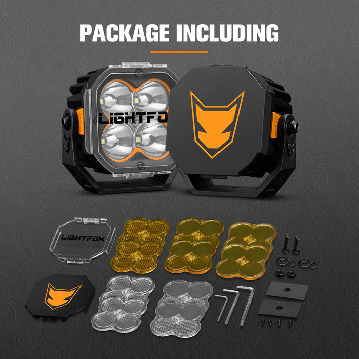 Pair 3" Cygnus-4 Osram Led Pod Lights Work Light W / 3 Pin Dt Connector