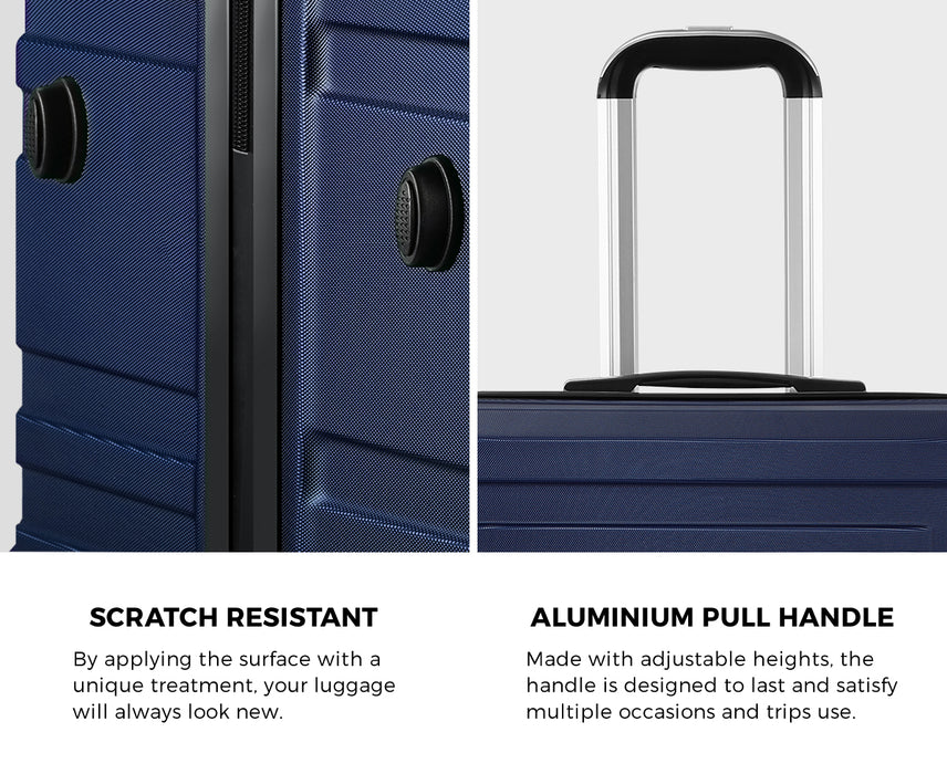 28" Luggage Suitcase Trolley Set Travel Tsa Lock Storage Hard Case Navy