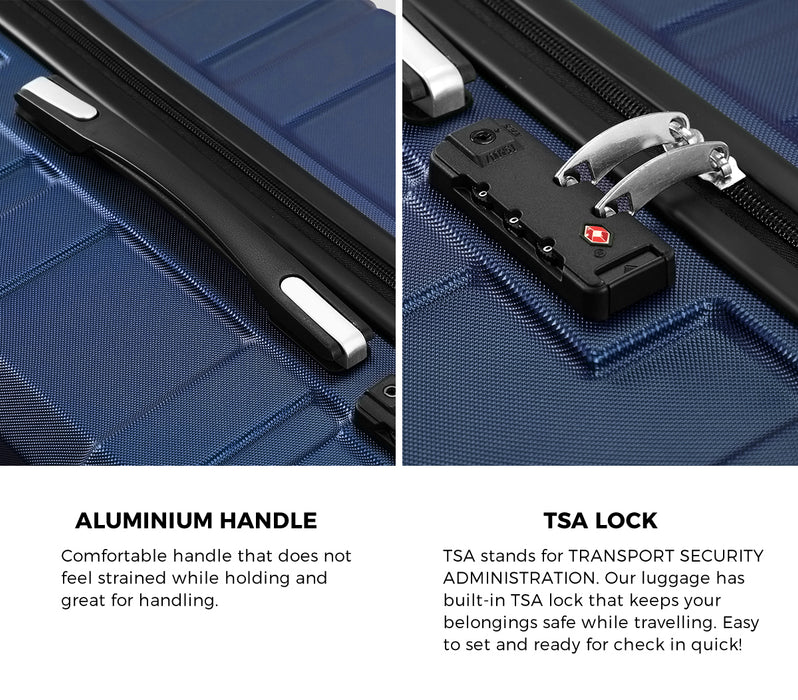 28" Luggage Suitcase Trolley Set Travel Tsa Lock Storage Hard Case Navy