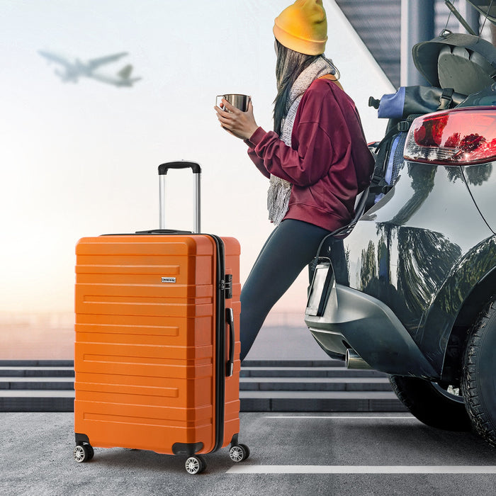 28 Inch Luggage Suitcase Trolley Set Travel Tsa Lock Storage Hard Case Orange