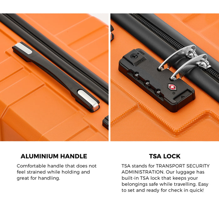 28 Inch Luggage Suitcase Trolley Set Travel Tsa Lock Storage Hard Case Orange