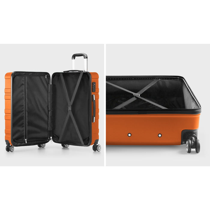 28 Inch Luggage Suitcase Trolley Set Travel Tsa Lock Storage Hard Case Orange