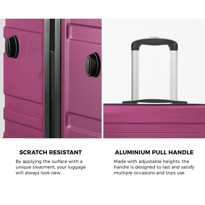 28" Luggage Suitcase Trolley Set Travel Tsa Lock Storage Hard Case Magenta