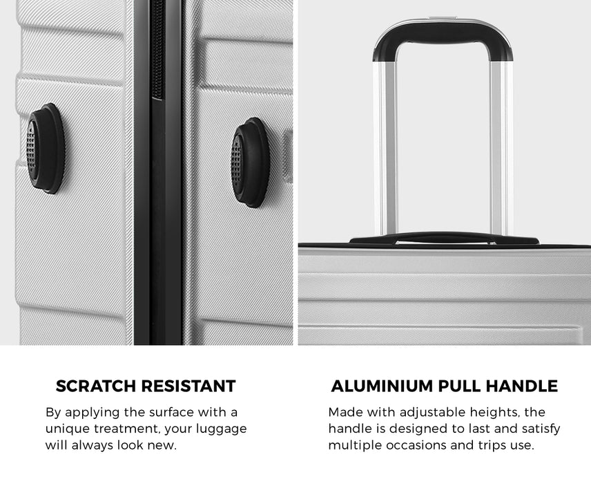 28" Luggage Suitcase Trolley Set Travel Tsa Lock Storage Hard Case Silver