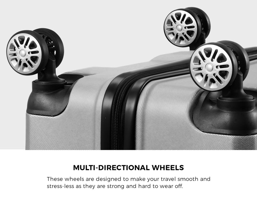 28" Luggage Suitcase Trolley Set Travel Tsa Lock Storage Hard Case Silver